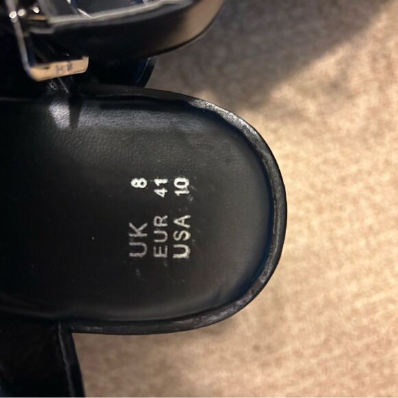 New Faux Leather Ankle Strap black buckle Chunky Platform fisherman sandals - Picture 6 of 12